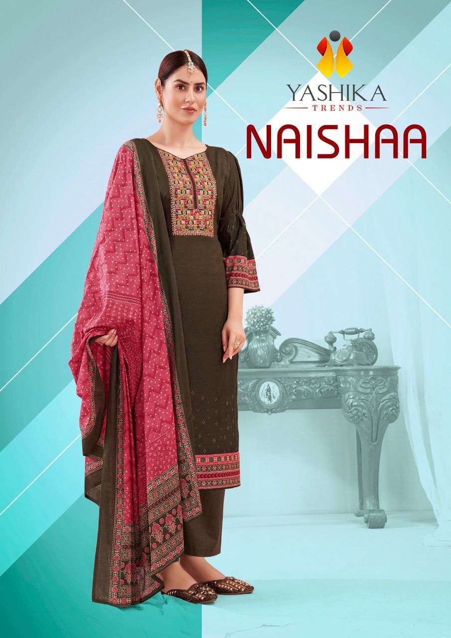 yashika trends naishaa series 1001-1008 heavy cotton suit