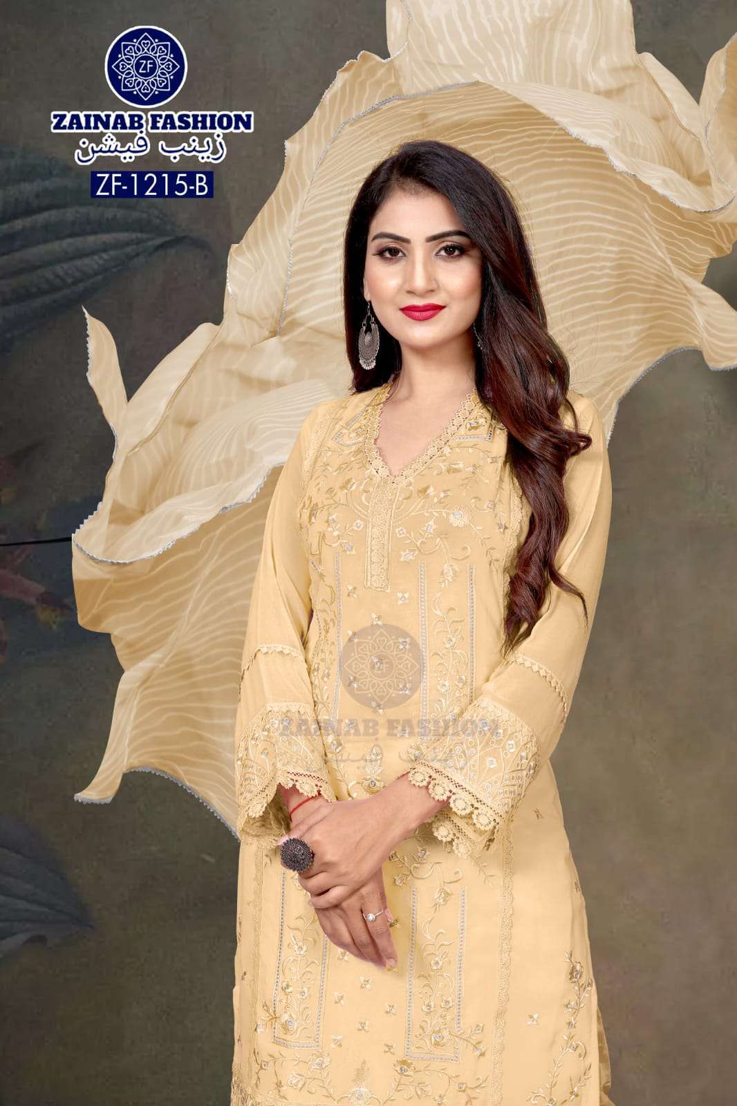 zainab fashion d no 1215 faux georgette readymade suit