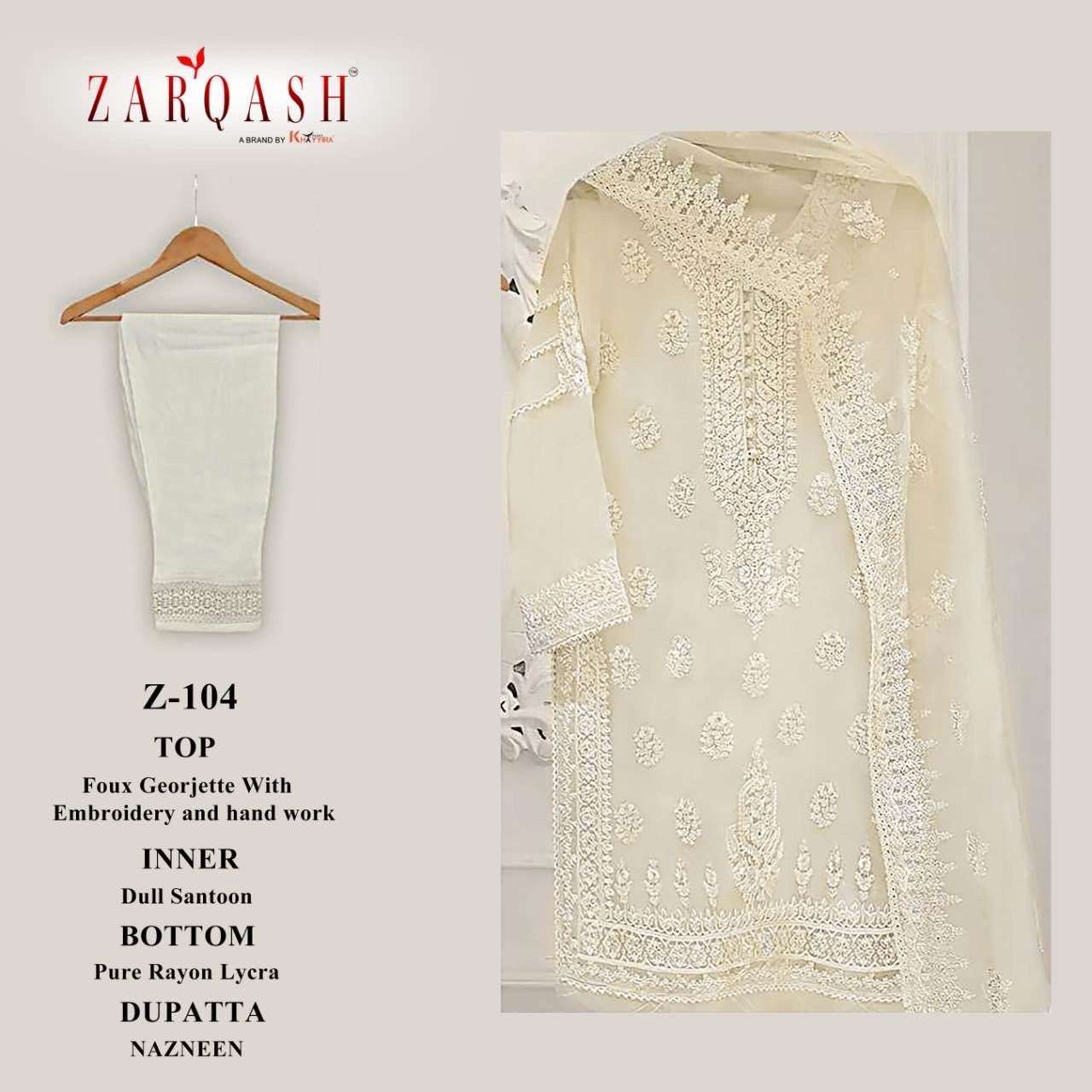 ZARQASH 104 DESIGNET FAUX GEORGETTE SUIT 