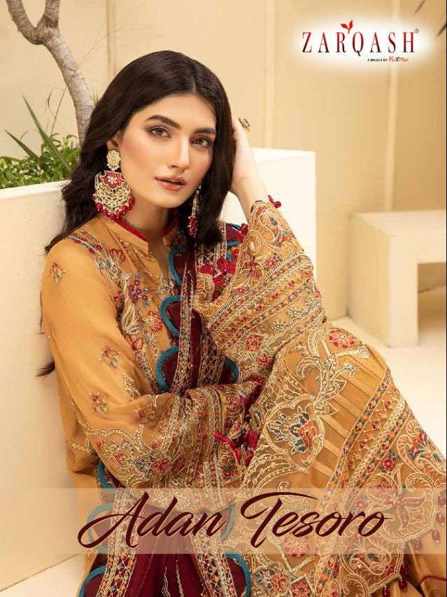 Zarqash Adan Tesoro series 2100-2102 faux georgette suit 