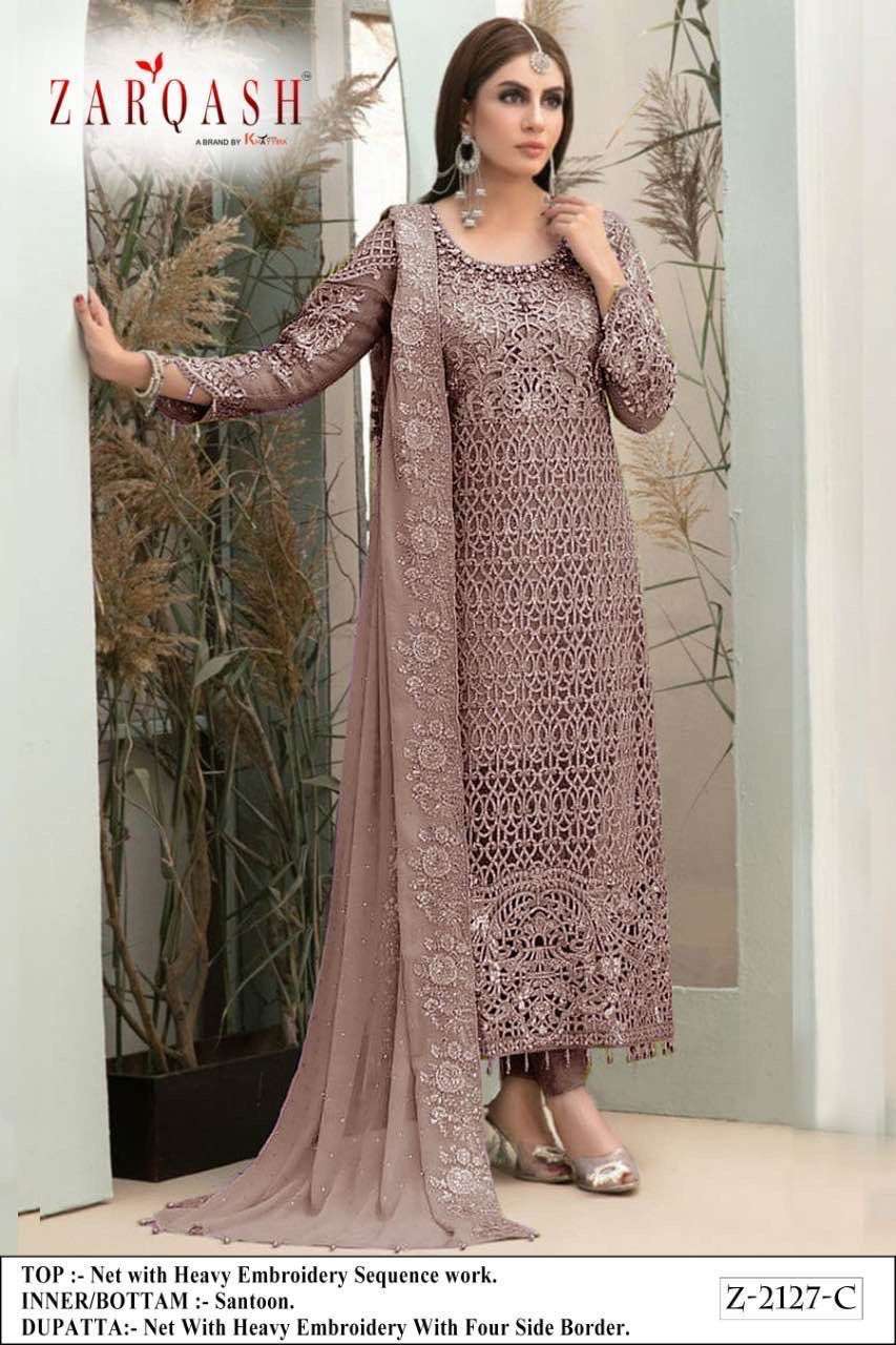 ZARQASH MARIA Z-2127 DESIGNER HEAVY NET SUIT 
