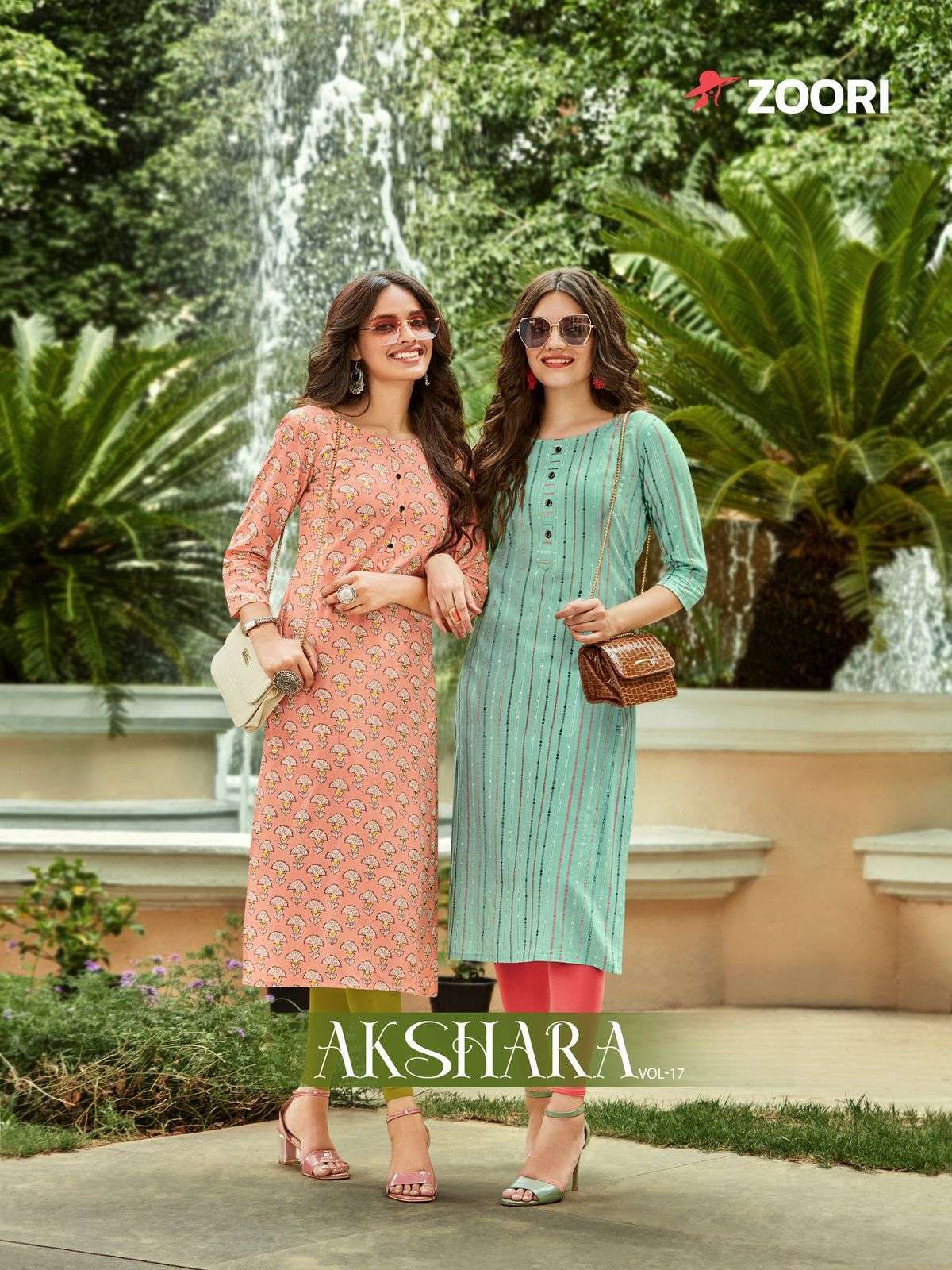 zoori akshara vol 17 series 1099-1104 rayon print kurti