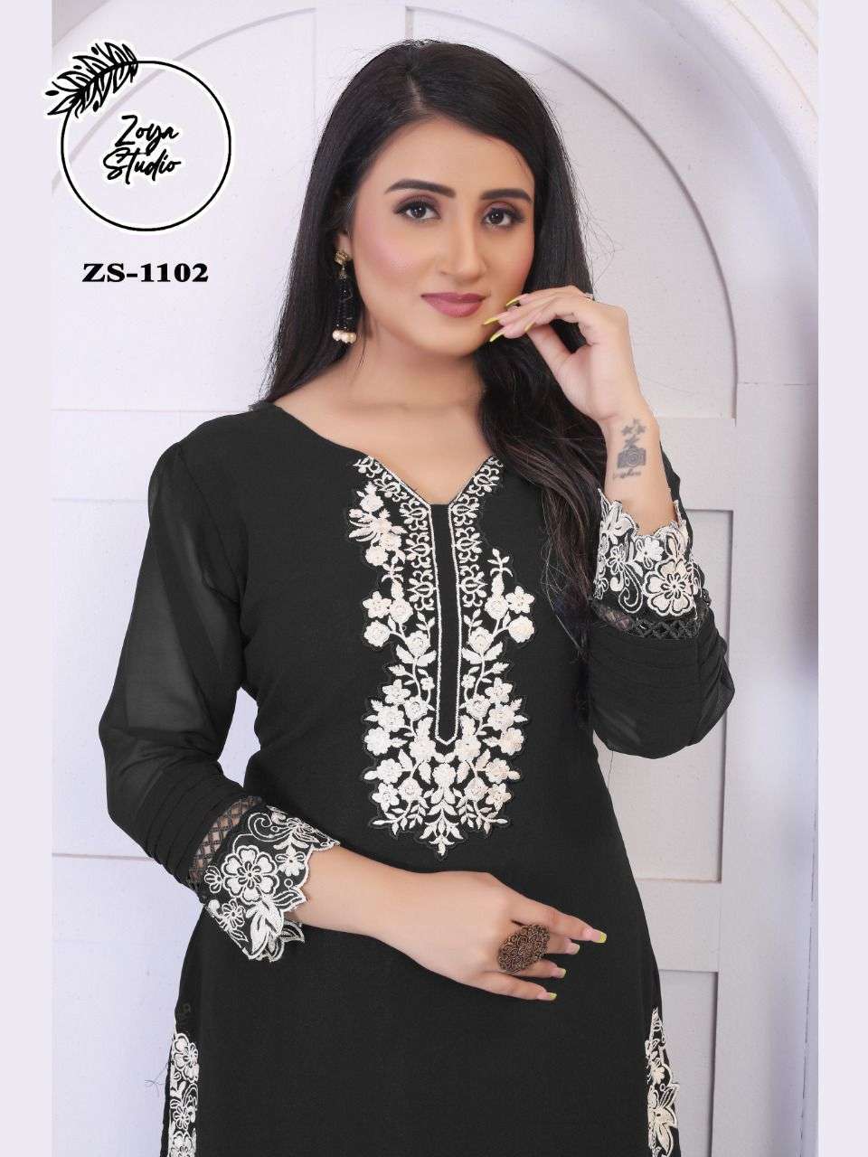 zoya studio zs 1102 pure georgette kurti 