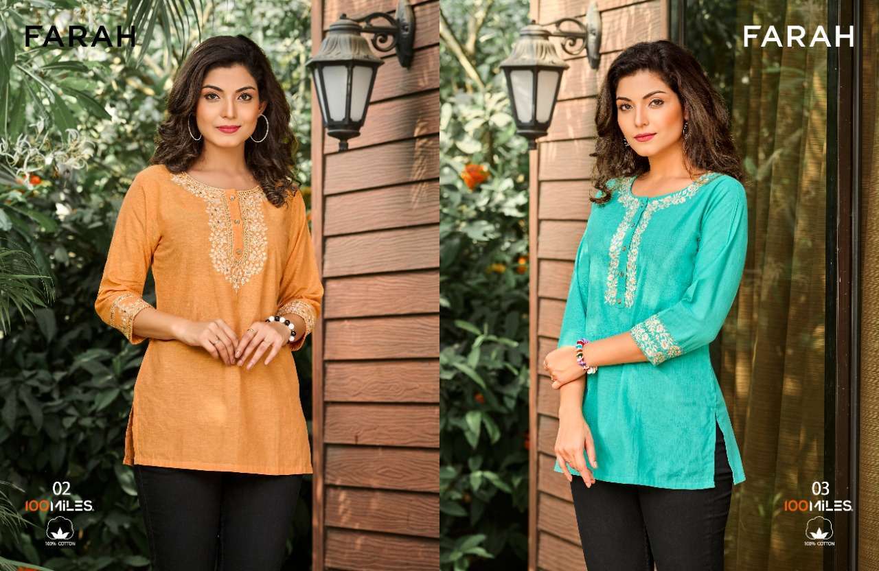 100 miles farah series 01-04 cotton short kurti