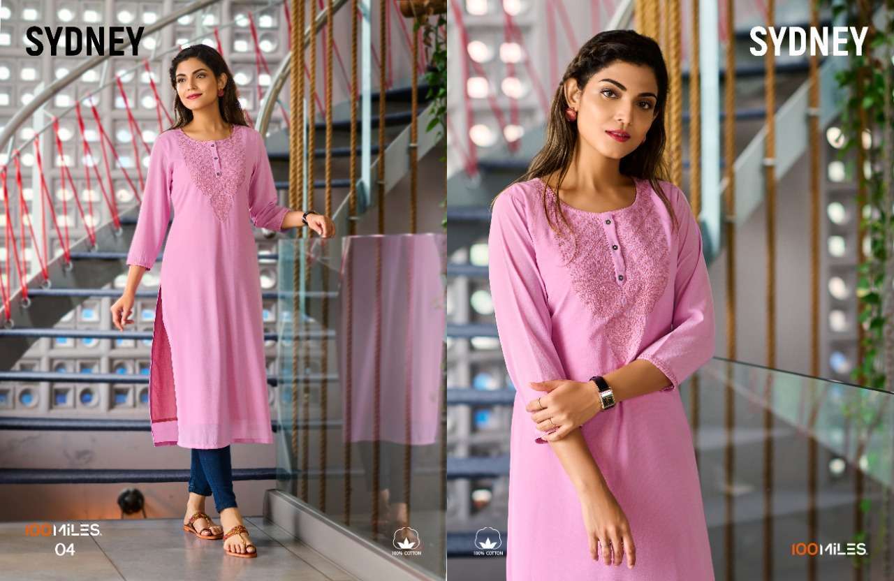 100 miles sydney series 01-04 georgette chiknkari work kurti