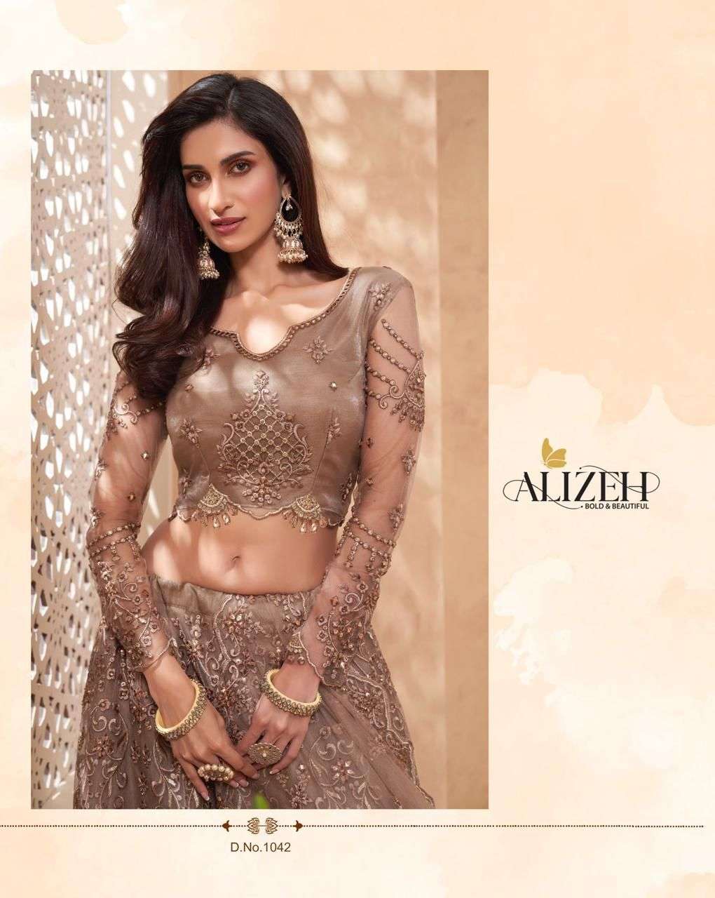 alizeh sparkle vol 2 1042 designer butterfly net lehenga 