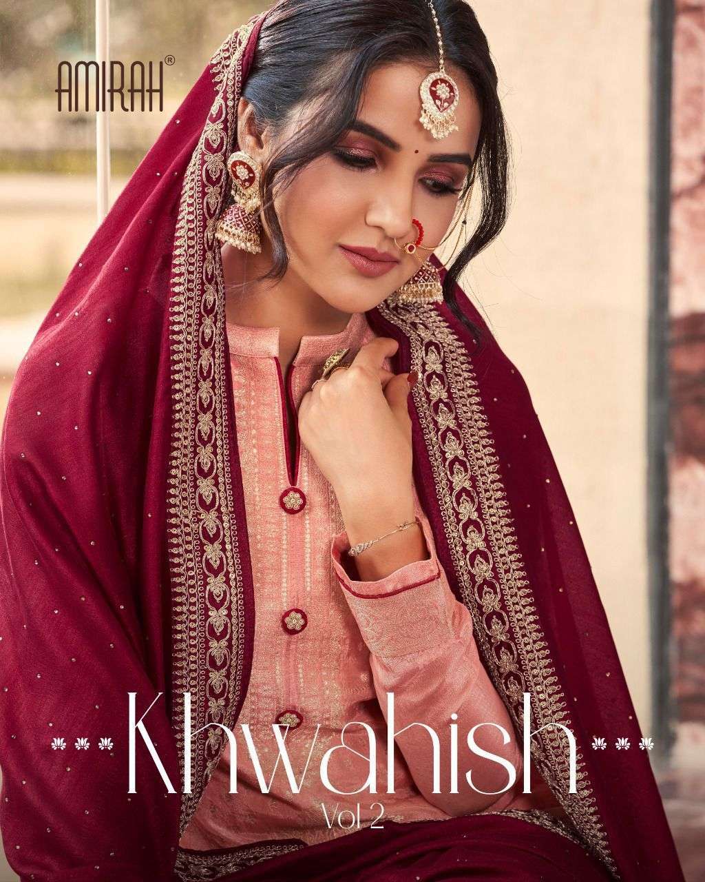 amirah khwahish vol 2 series 17001-17006 viscose dola silk jacquard suit 