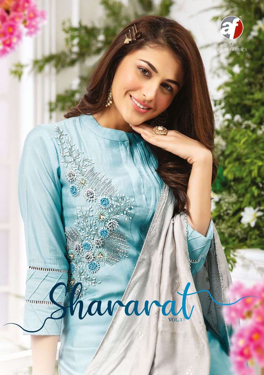 anju fab shararat vol 3 designer pure viscose modal readymade suit