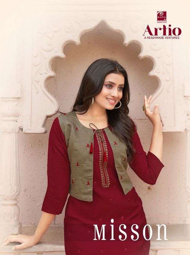 artio mission series 1001-1008 heavy pure silk kurti