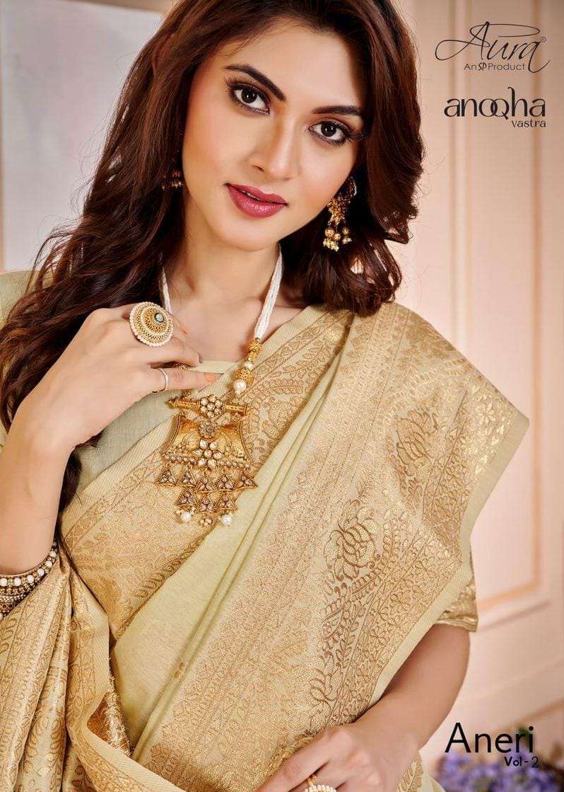 aura aneri vol 2 series 601-606 cotton silk saree
