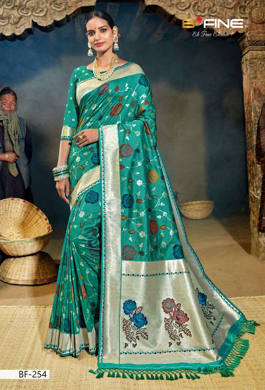 B FINE DESIGNER PURE BANARASI SILK SAREE 