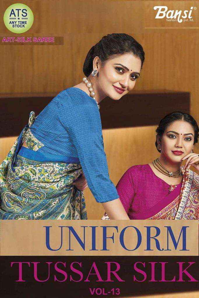 bansi tussar silk vol 13 series 2401-2419 crackle saree
