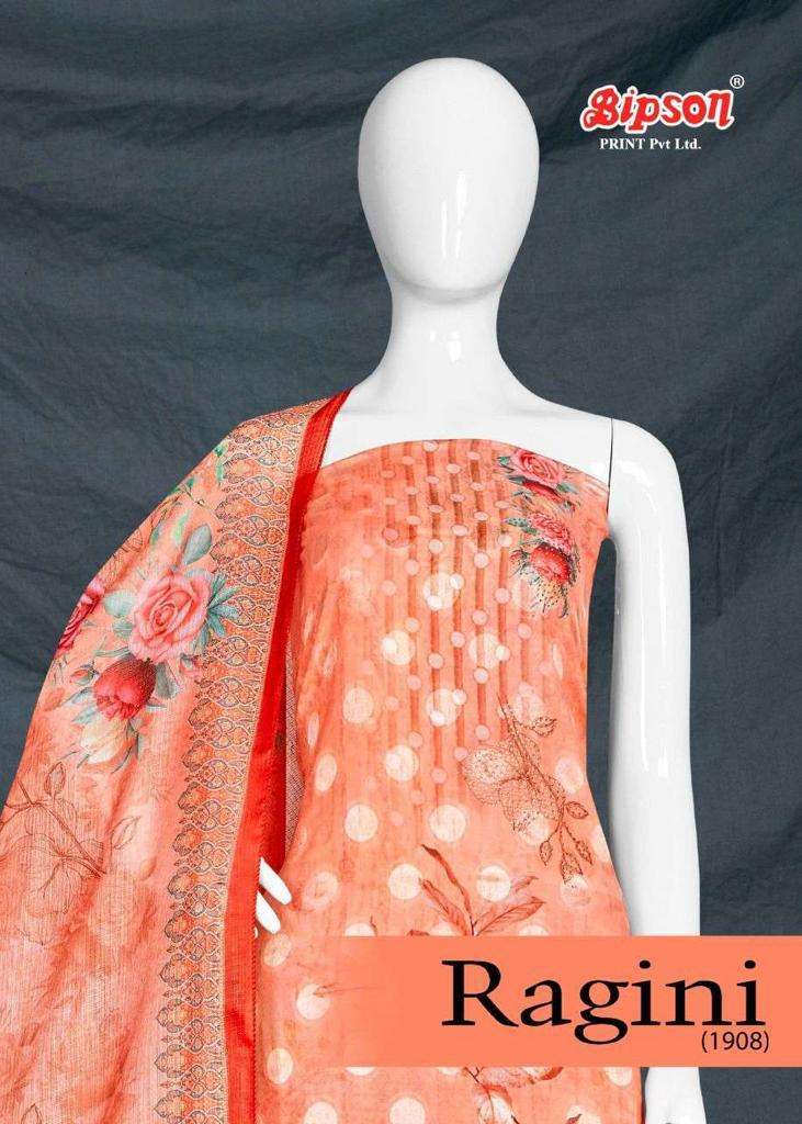 bipson ragini 1909 Muslin Butti Digital Print With Work suit