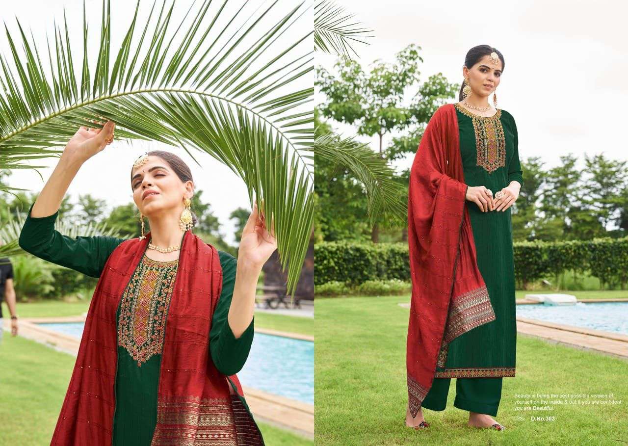 cherry inna series 301-304 pure parampara silk suit