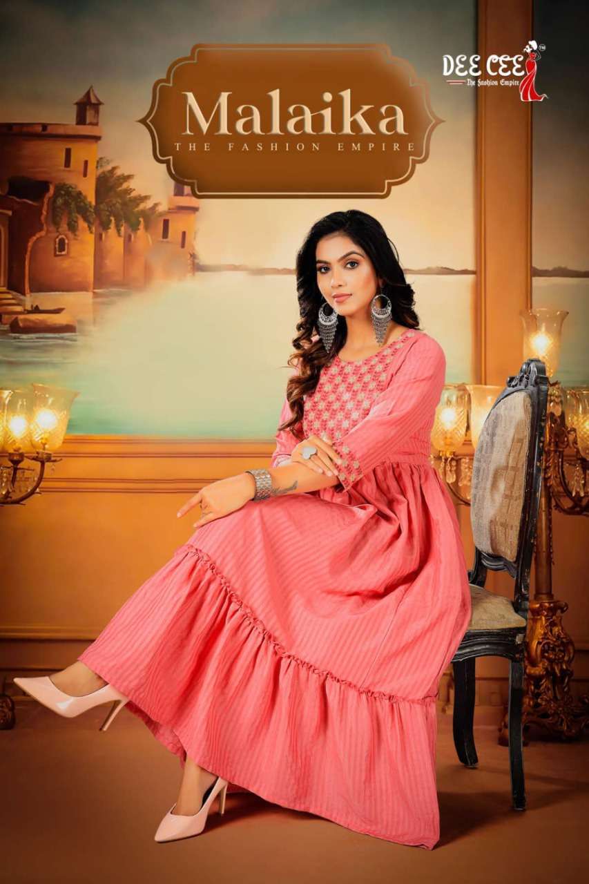 dee cee malaika series 1001-1006 nylon viscose stripes kurti 