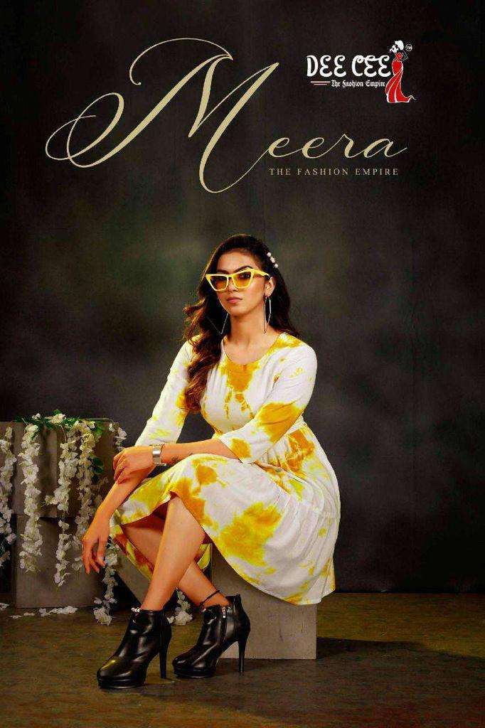 dee cee meera series 101-108 heavy rayon saburi print kurti