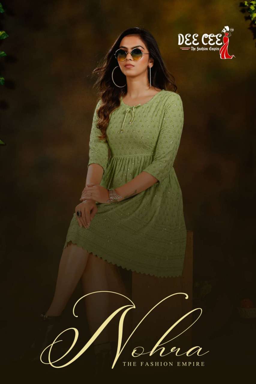 dee cee nohra series 101-108 heavy rayon chikan kurti