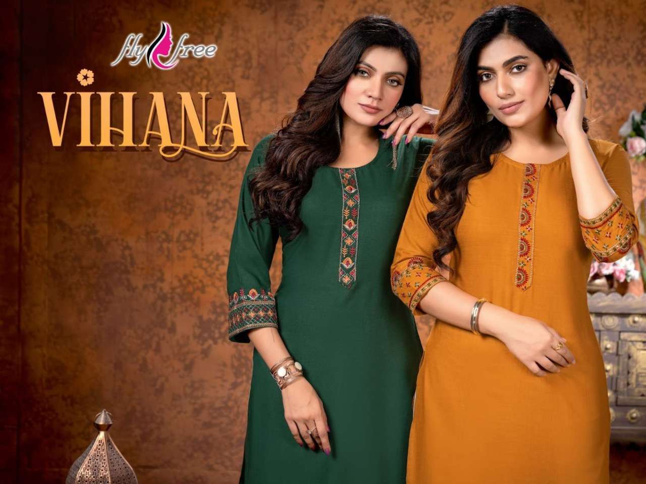 fly free vihana series 101-108 rayon slub kurti