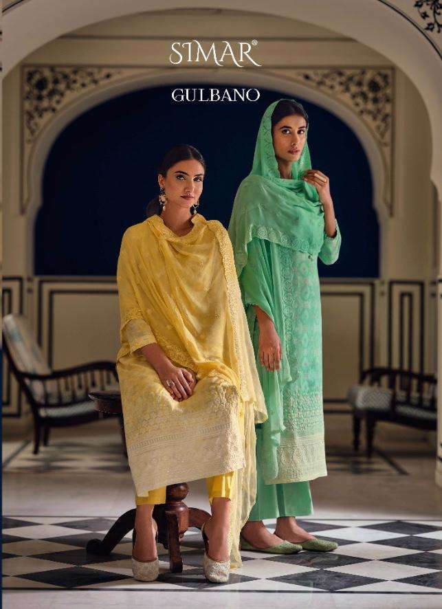 glossy gulbano series 3150-3155 pure viscose muslin suit