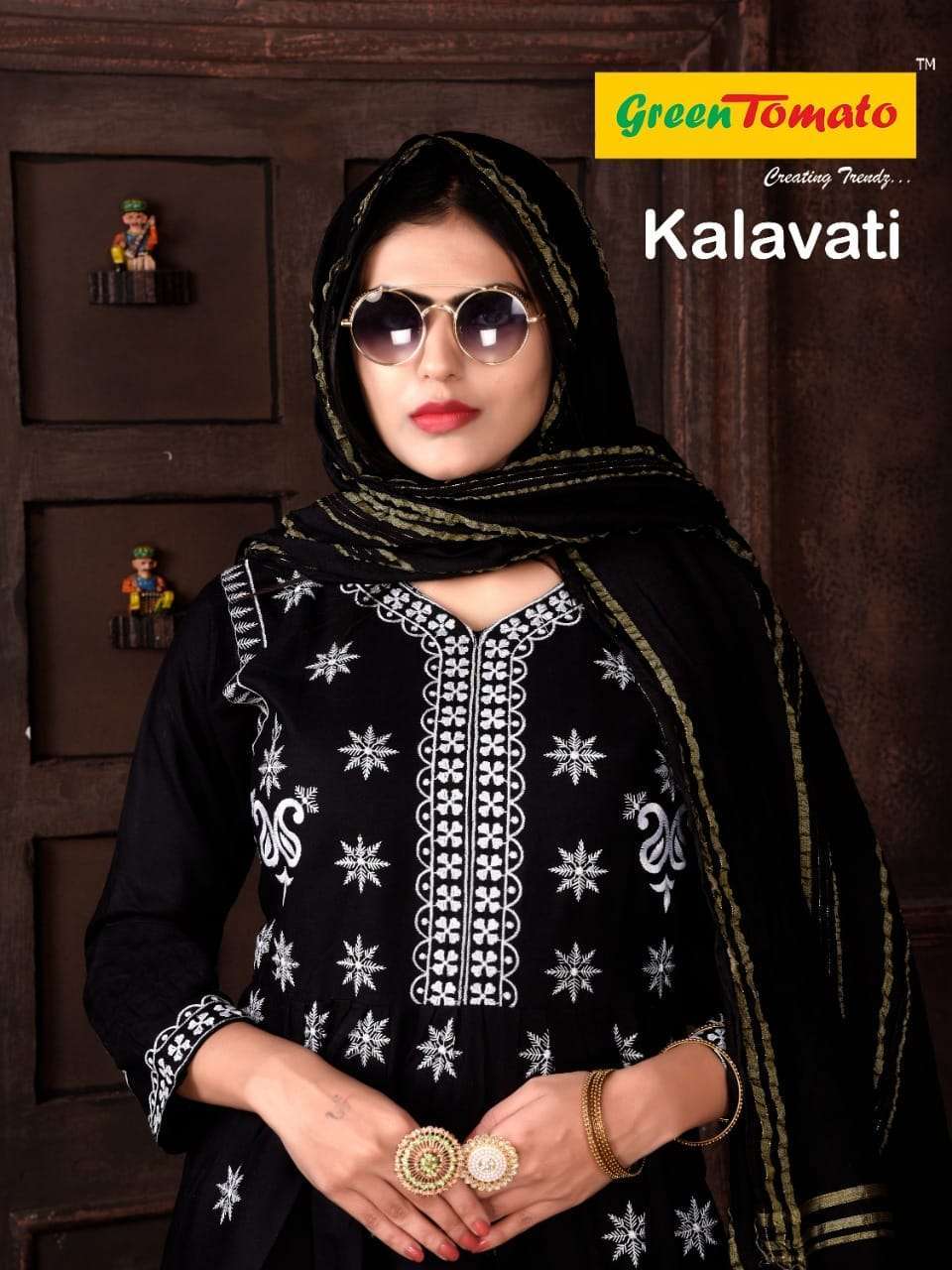 green tomato kalavati series 1001-1008 heavy rayon readymade suits