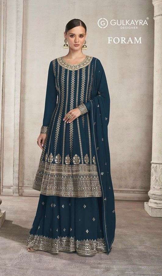gulkayra foram series 7146 real georgette suit 