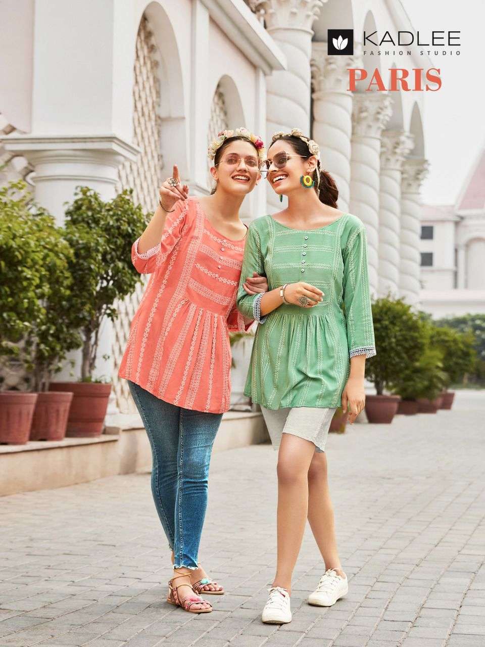 kadlee paris series 1001-1006 rayon wrinkle print kurti