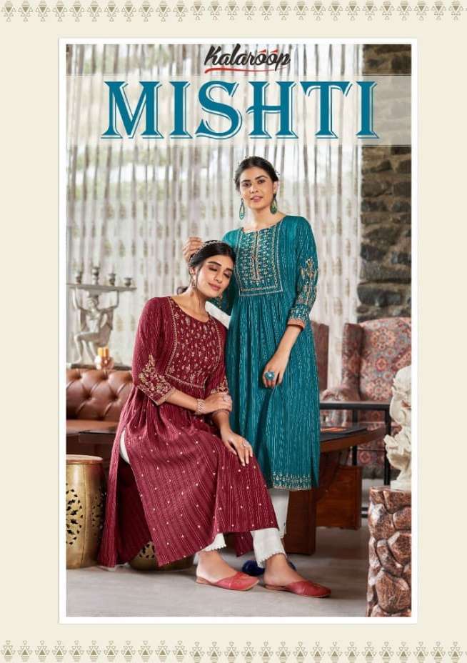 kalaroop mishti series 13310-13315 fancy rayon kurti
