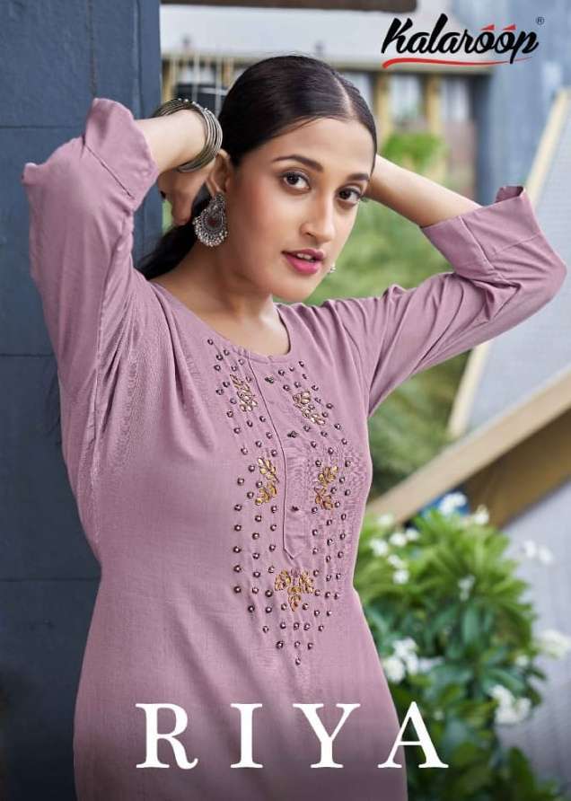 kalaroop riya series 13438-13441 fancy rayon kurti