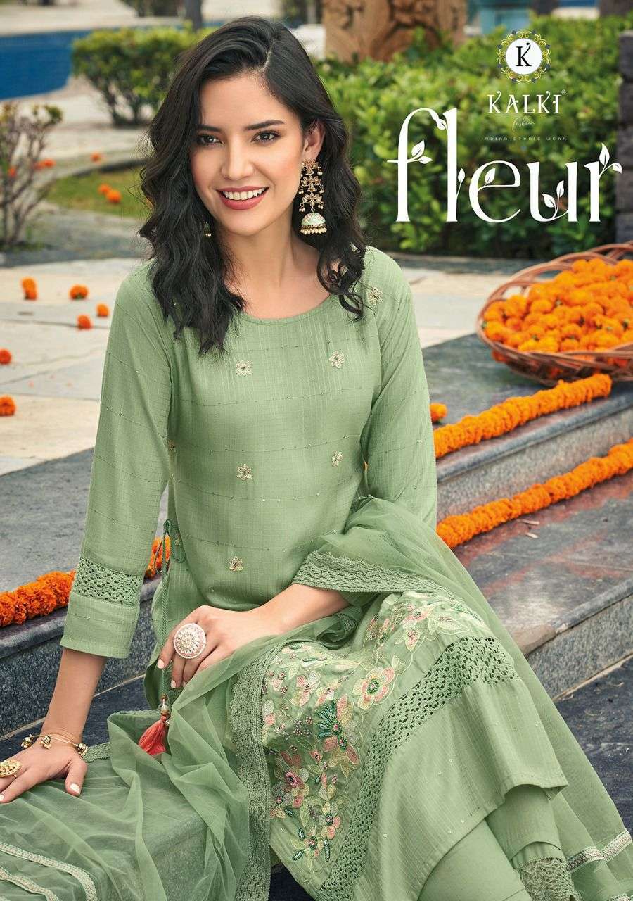 kalki fluer series 23001-23006 pure viscose readymade suit