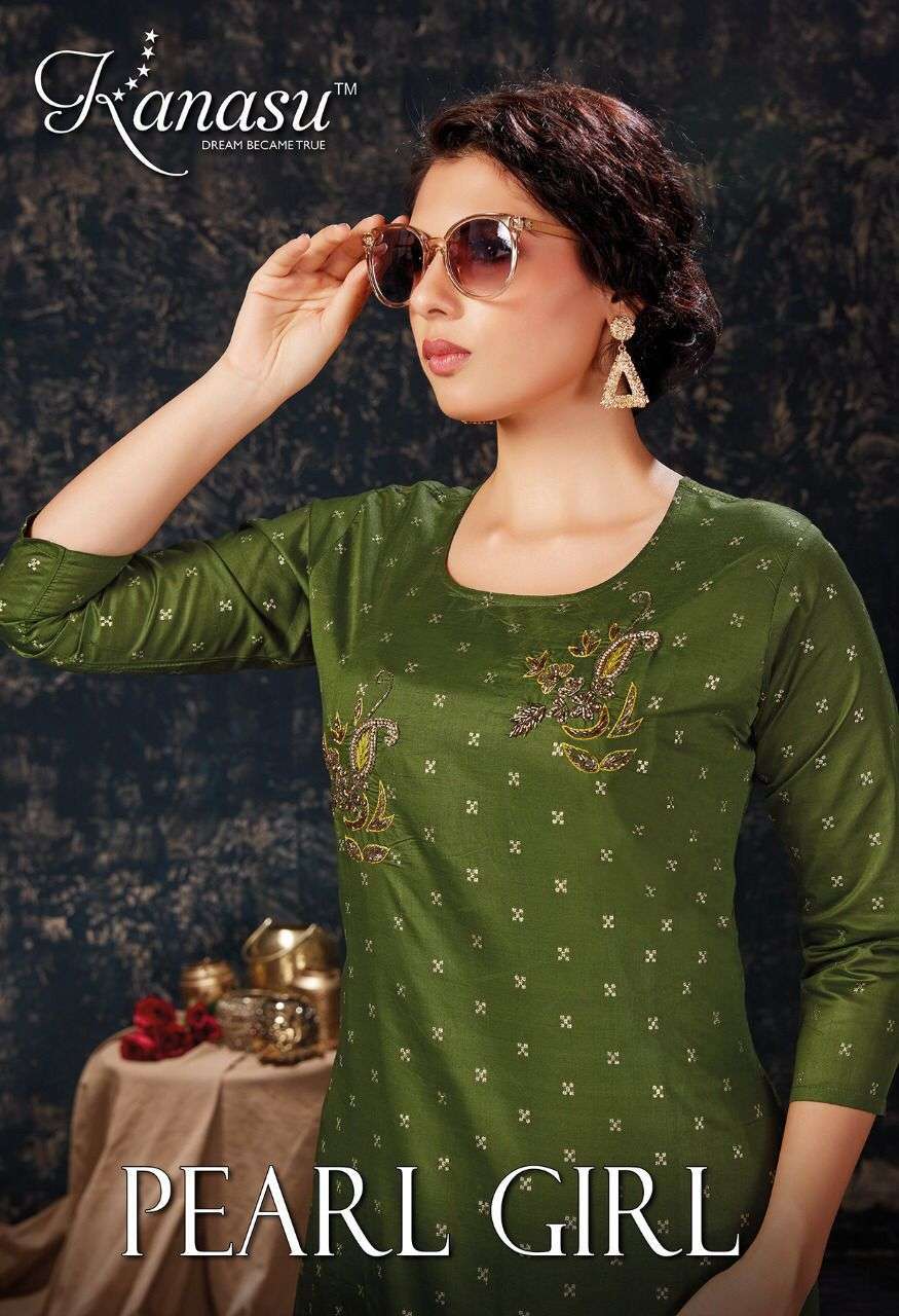 kanasu pearl girl series 7701-7708 chanderi silk kurti