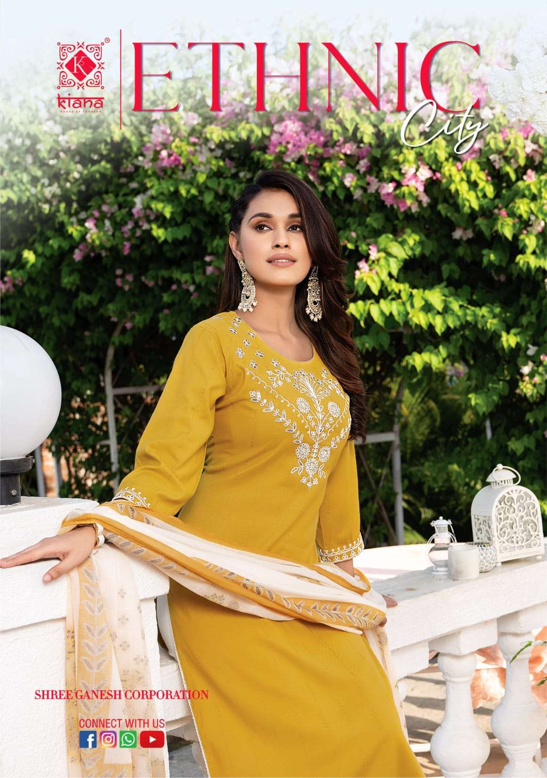 kiana ethnic city series 01-08 heavy weaving viscose readymade suit