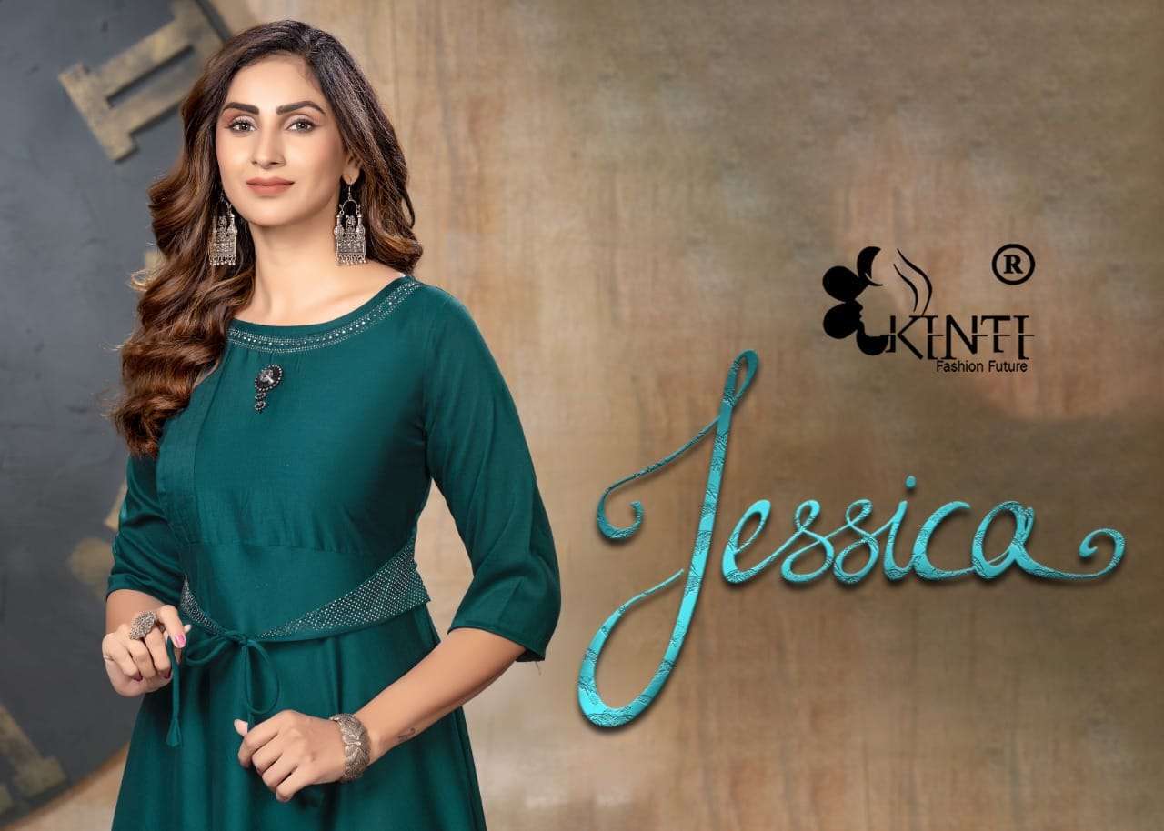 kinti jessica series 101-106 heavy chinon silk kurti