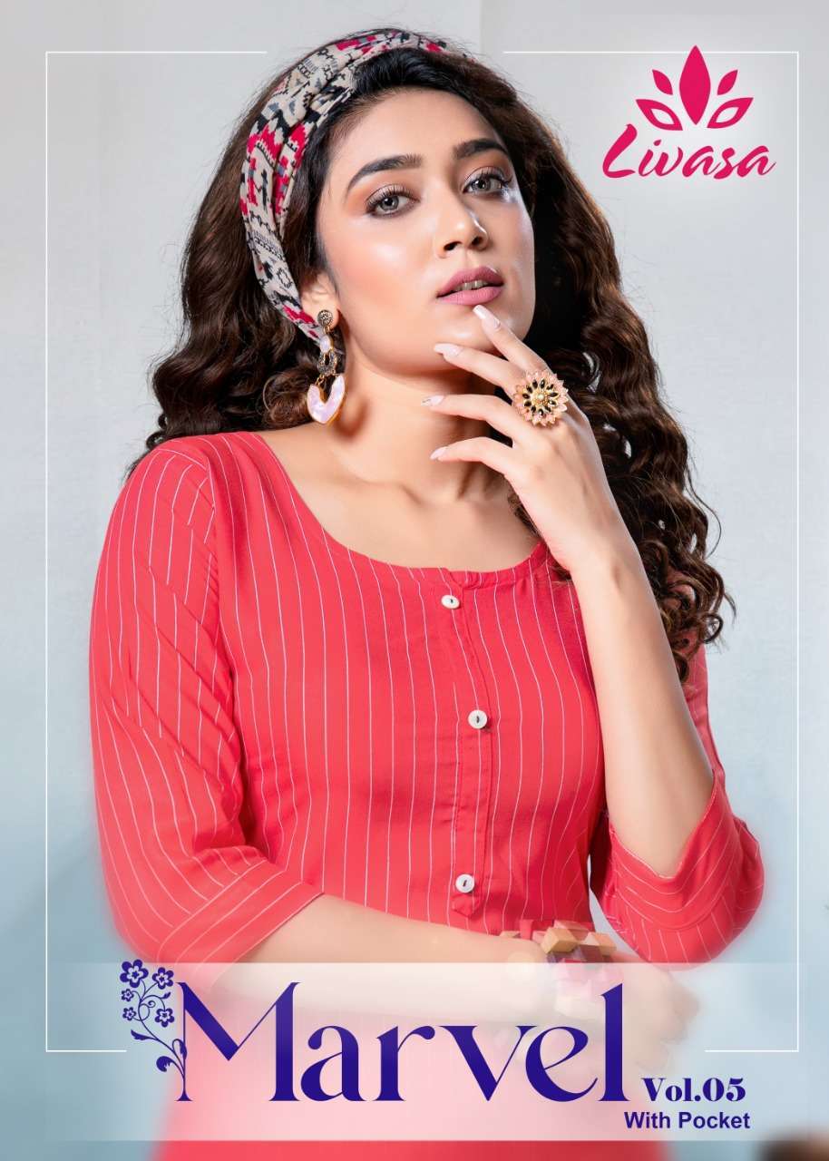 livasa marvel vol 5 series 101-110 14 kg rayon kurti