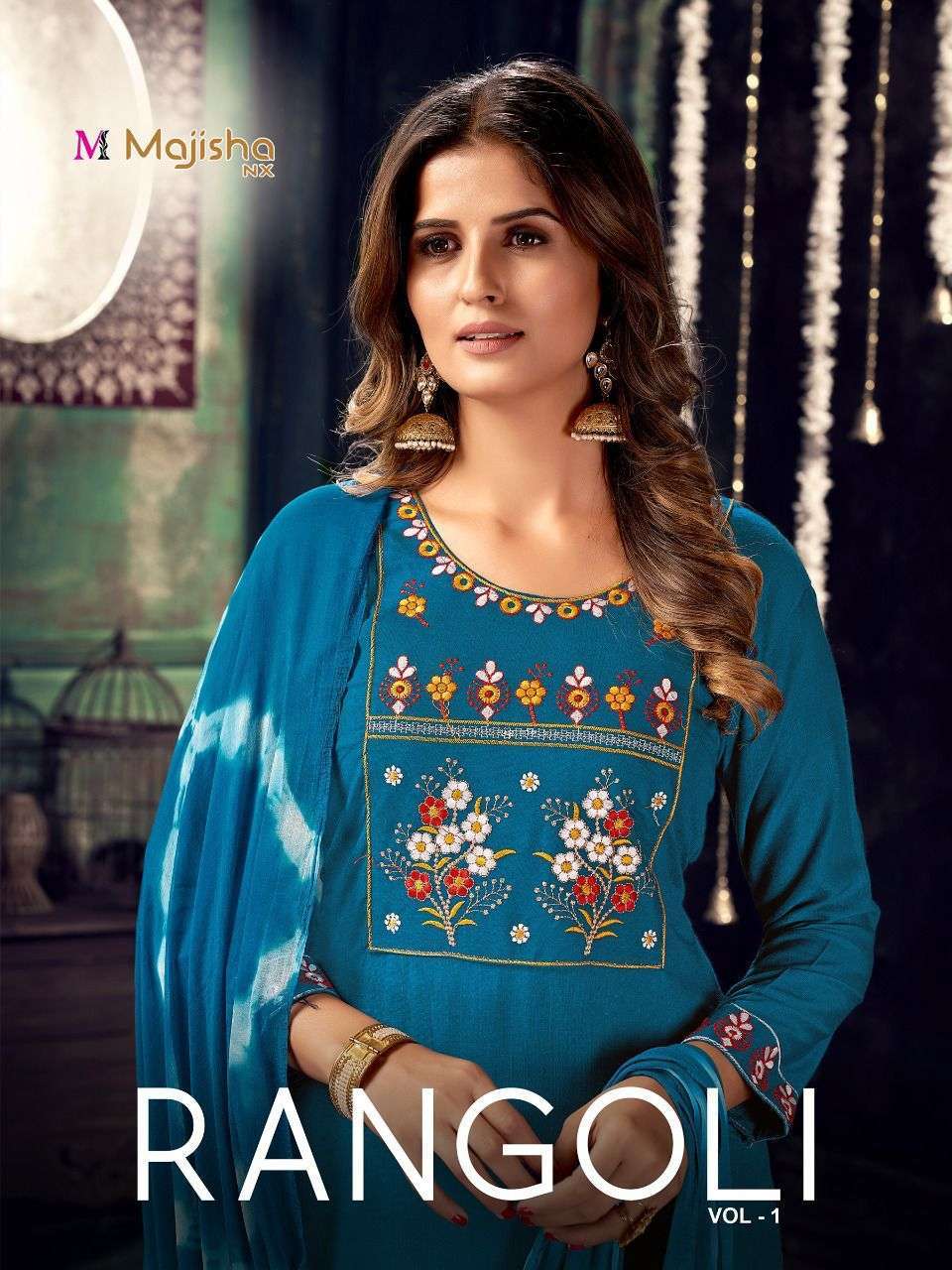 majisha nx rangoli vol 1 series 1001-1008 rayon slub readymade suit 