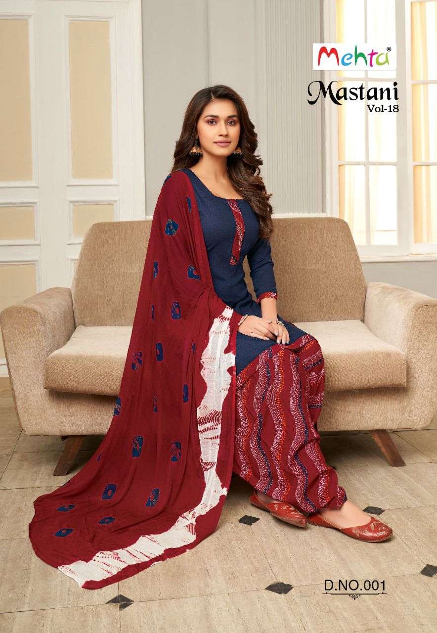 Mehta Mastani Vol-18 series 001-006 rayon self print suit