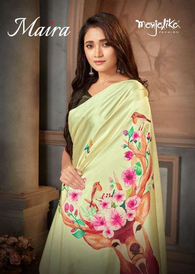 monjolika fashion maira series 4301-4309 satin crape saree
