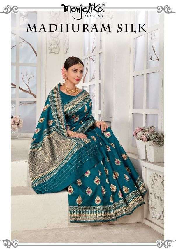 monjolika madhuram silk series 4701-4707 banarasi silk saree