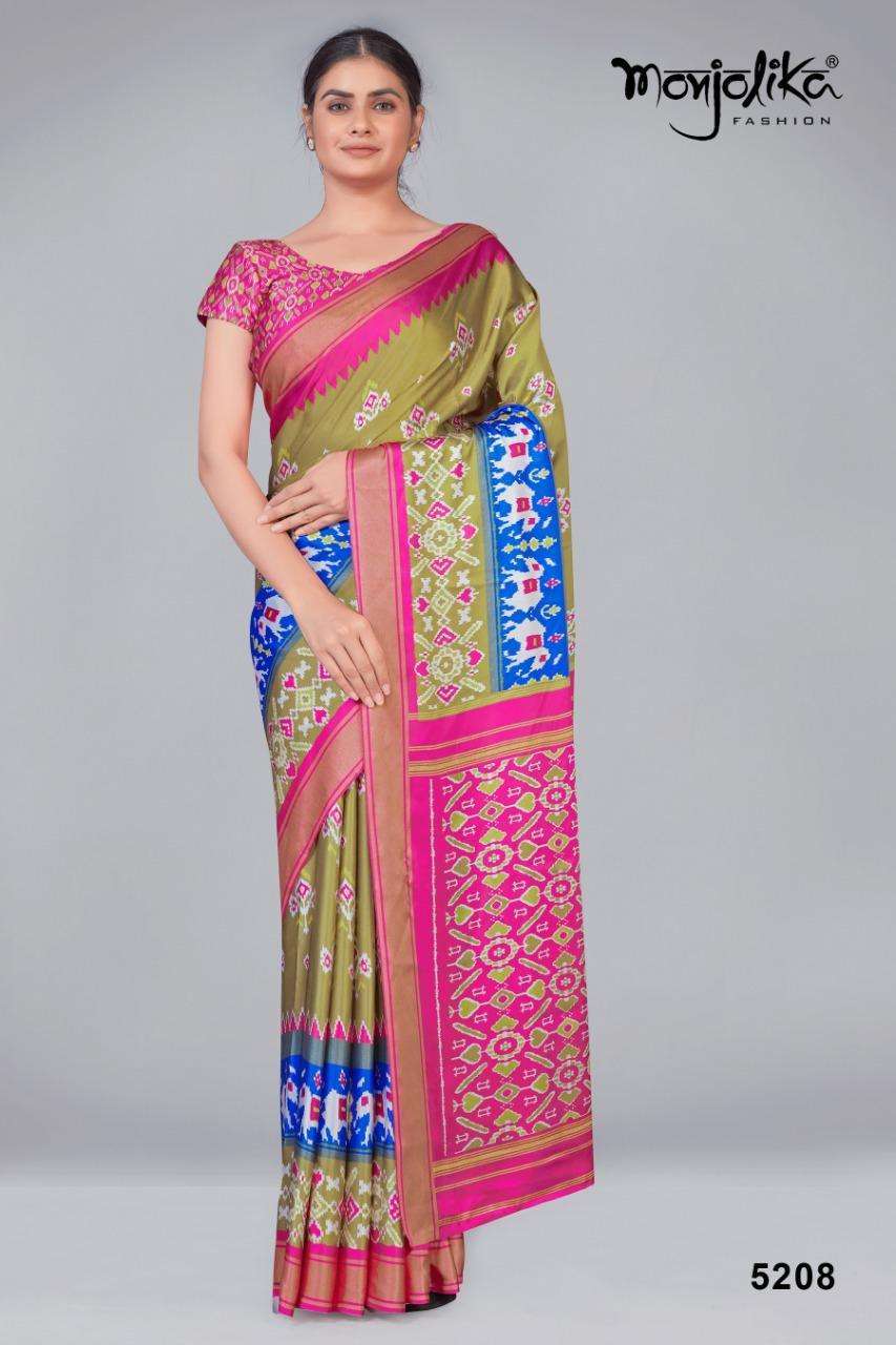 monjolika maira vol 2 series 5201-5208 satin crape saree 