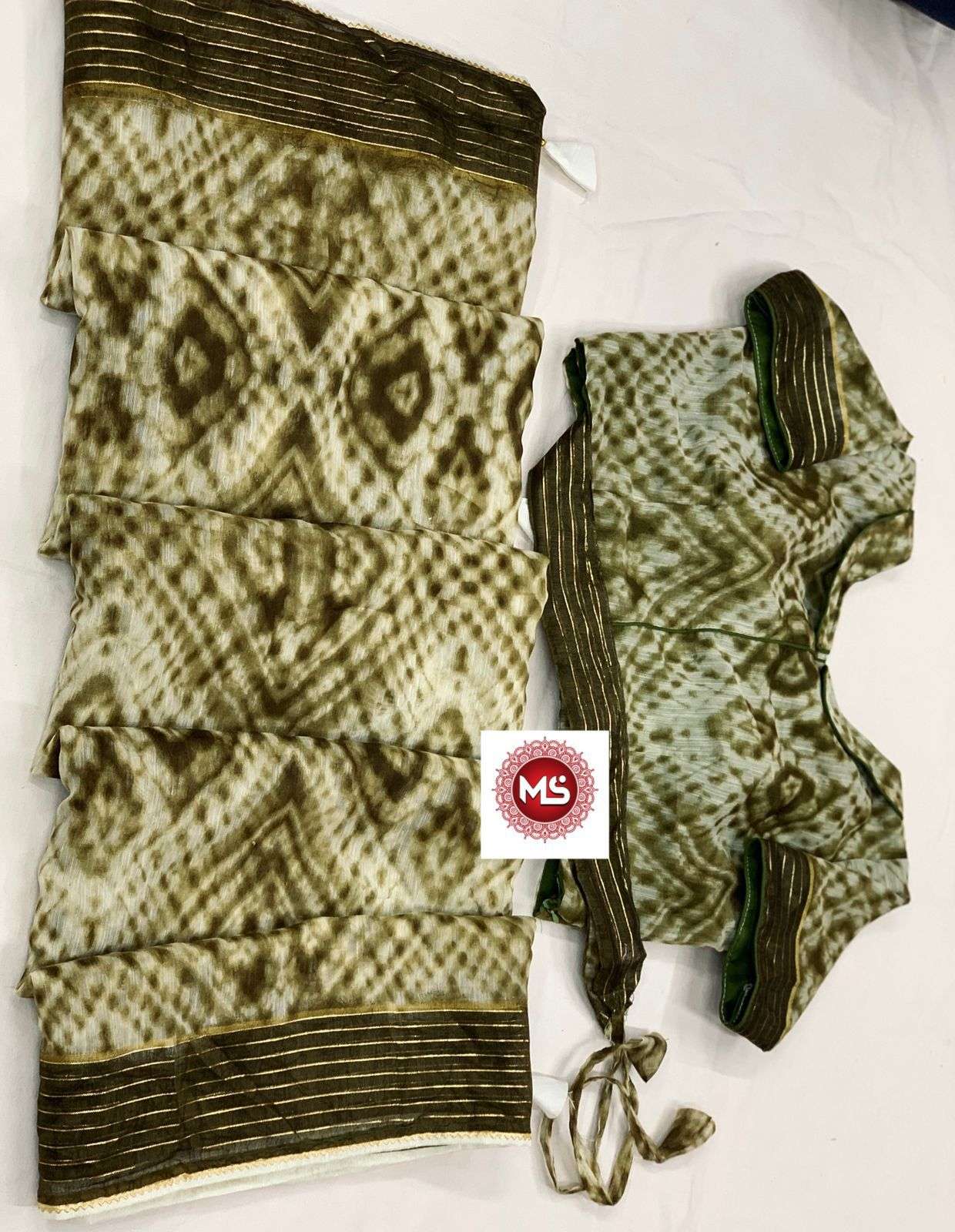 ms brand sober designer linen cotton saree