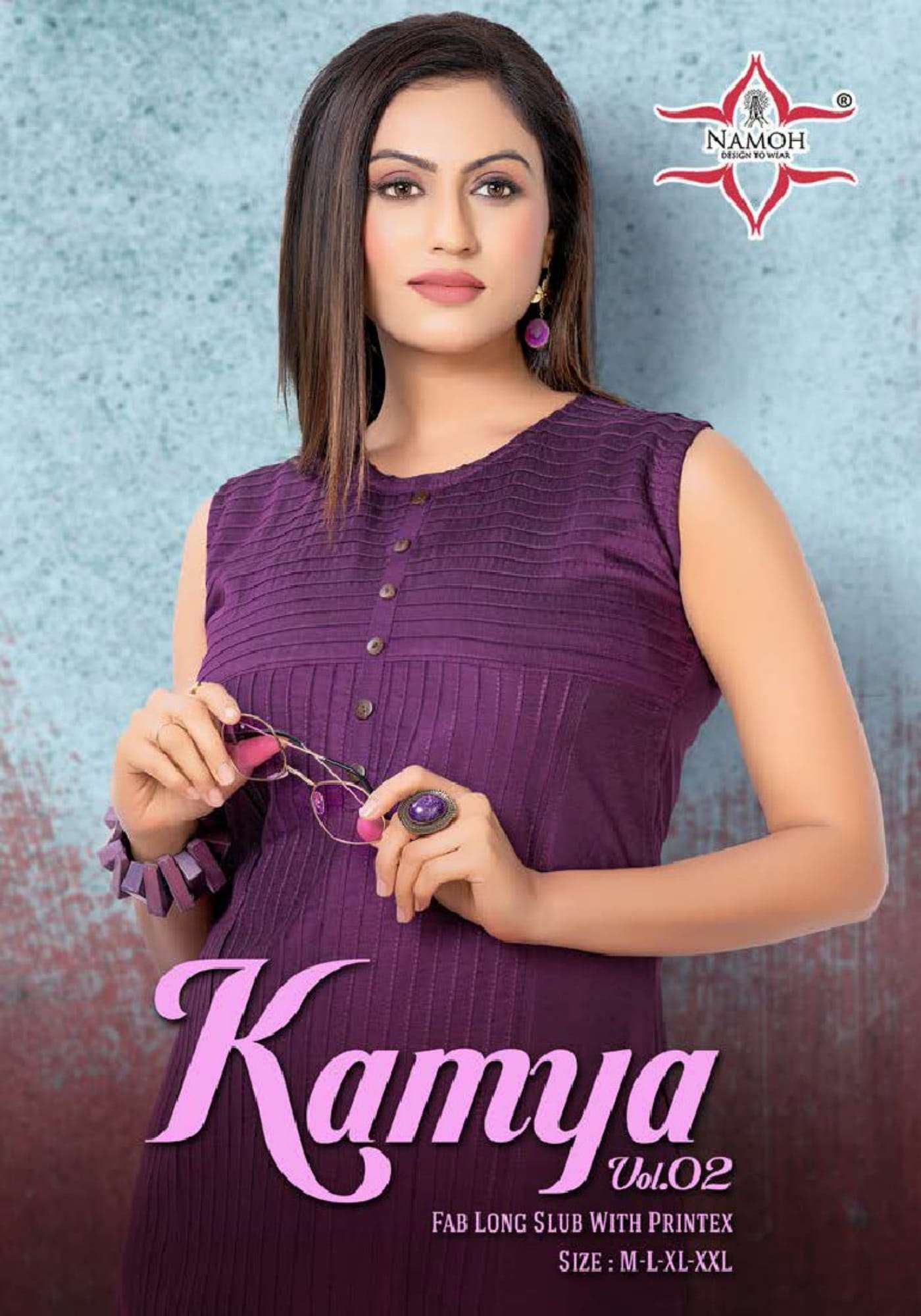 namoh kamya vol 2 series 201-208 heavy long slub kurti