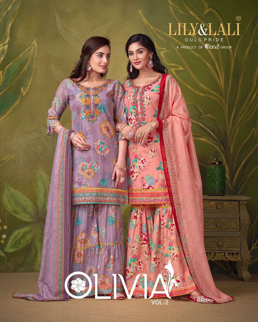 OLIVIA-2 DESIGNER MUSLIN MIRROR WORK SUIT 
