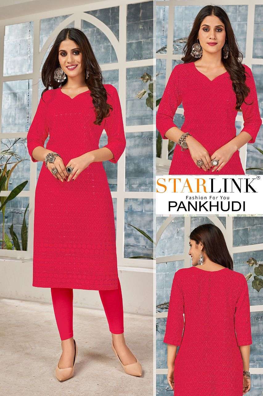 PANKHUDI DESIGNER RAYON KURTI S