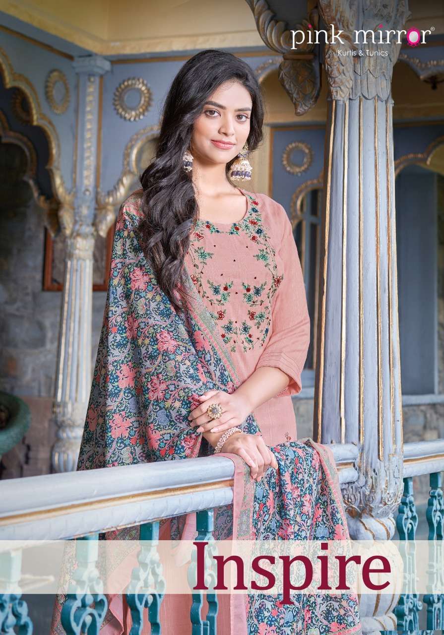 pink mirror inspire series 1001-1006 viscose readymade suit