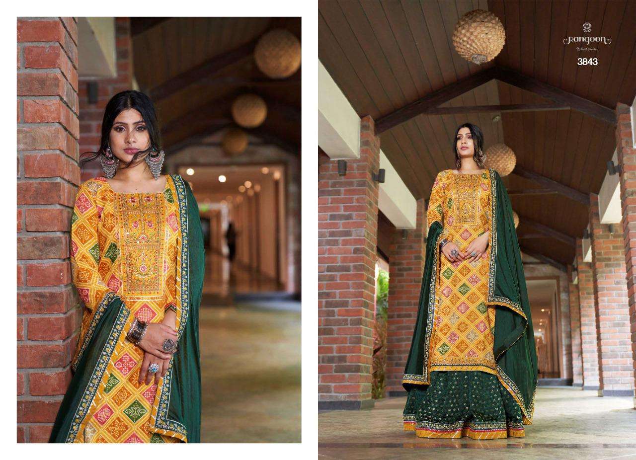 rangoon bandhan vol 2 series 3841-3844 heavy rayon readymade suit