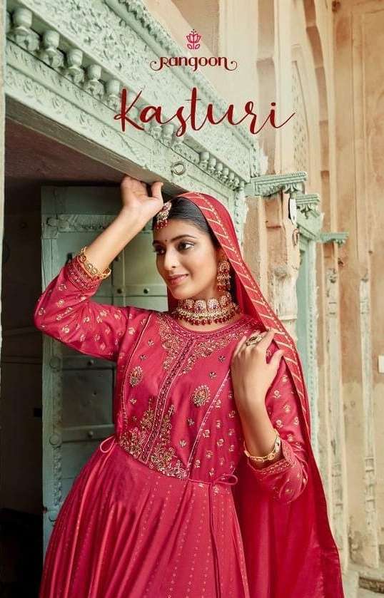 rangoon kasturi series 4001-4004 rayon readymade suit 