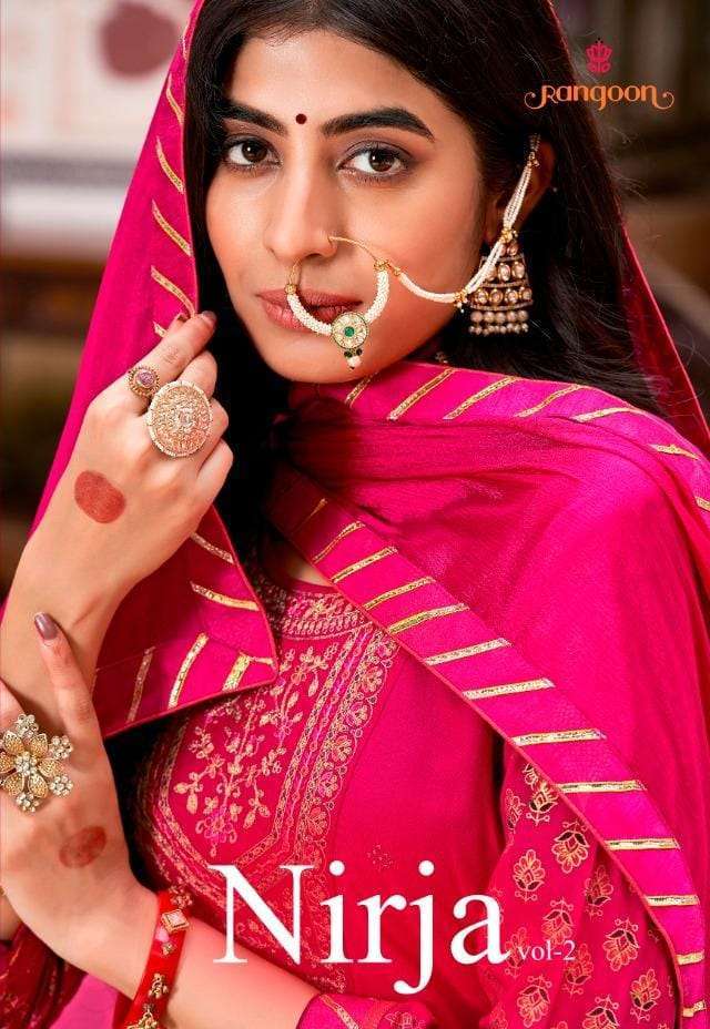 rangoon nirja vol 2 series 3861-3864 heavy rayon readymade suit
