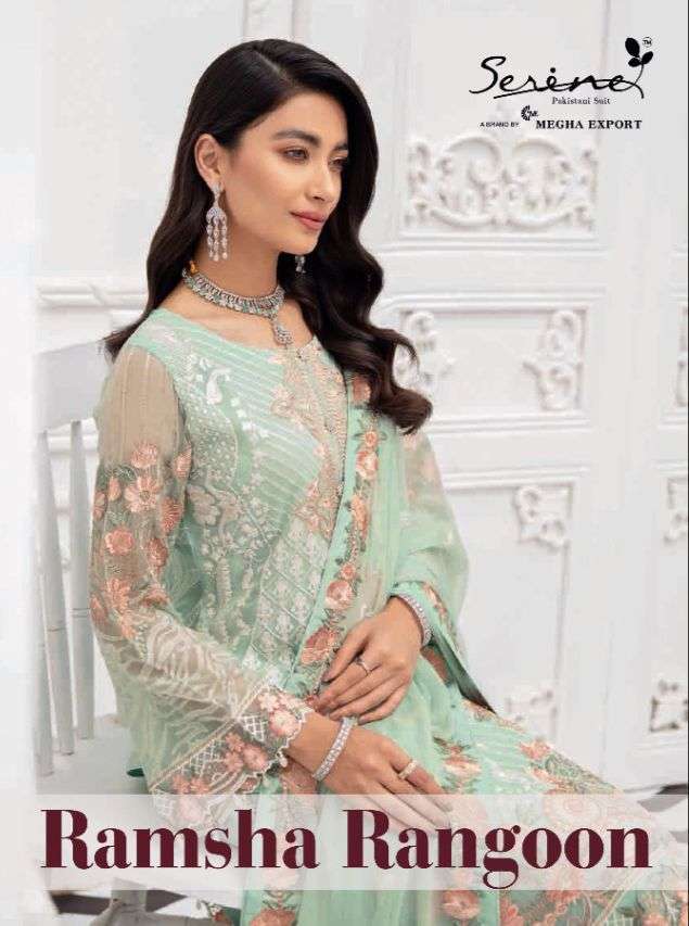 serene ramsha rangoon series 50001-50005 faux georgette suit