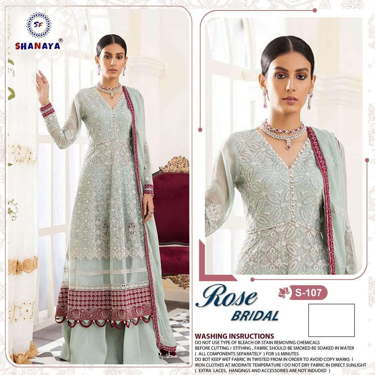 shanaya rose bridel s-107 designer heavy faux georgette suit 
