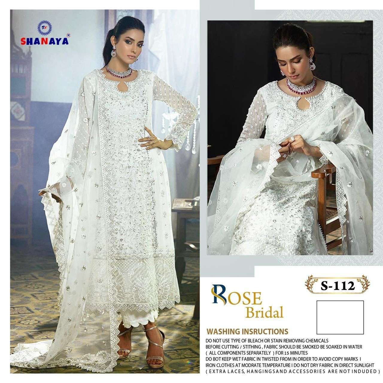 SHANAYA ROSE BRIDEL S-112 DESIGNER FAUX GEORGETTE SUIT 