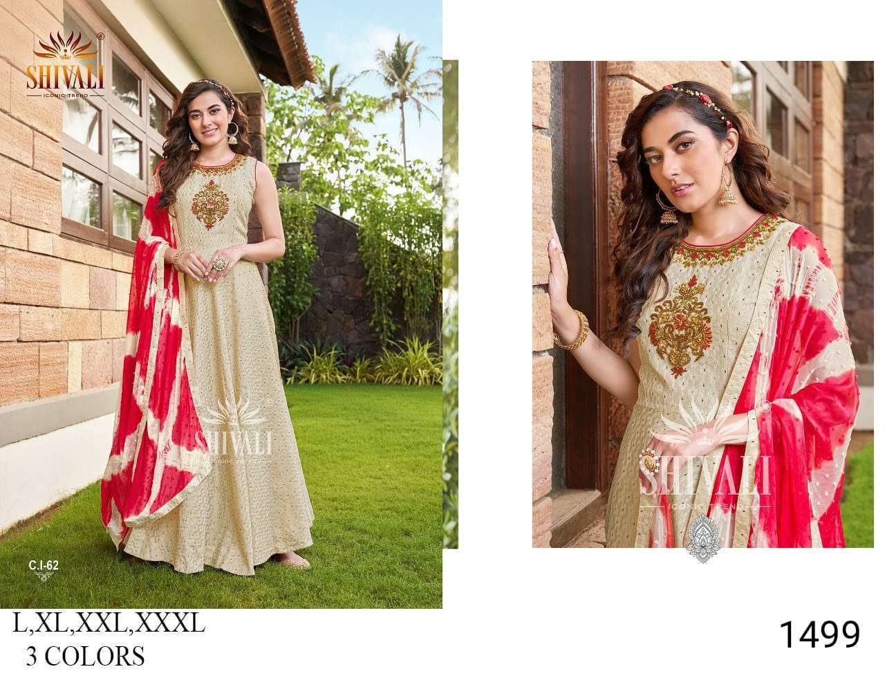 shivali combo set design long kurti with dupatta 